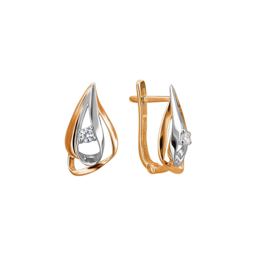 Серьги из красного золота 585 пробы с фианитами 01С1114084Р