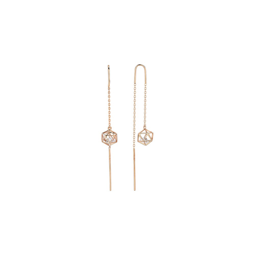 Серьги из красного золота 585 пробы с фианитами 01С1113832
