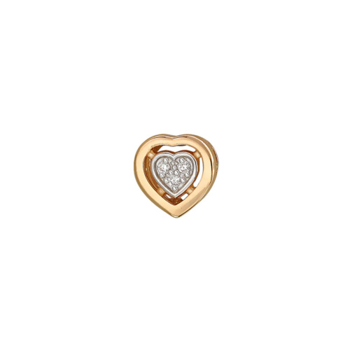 Подвеска "Сердце" из красного золота 585 пробы с бриллиантами 01П617587