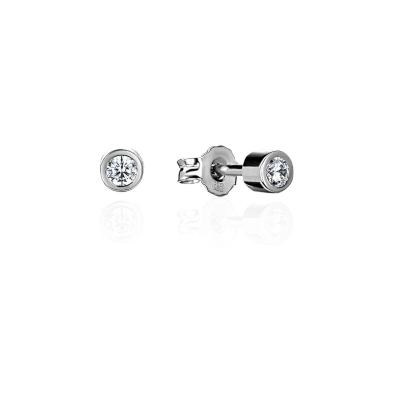 Серьги из белого золота 585 пробы с фианитами 01С122289