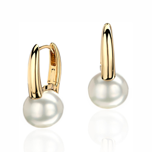 Серьги из желтого золота 750 пробы с жемчугом 01С3414808Г-2 Серьги из желтого золота 750 пробы с жемчугом 01С3414808Г-2