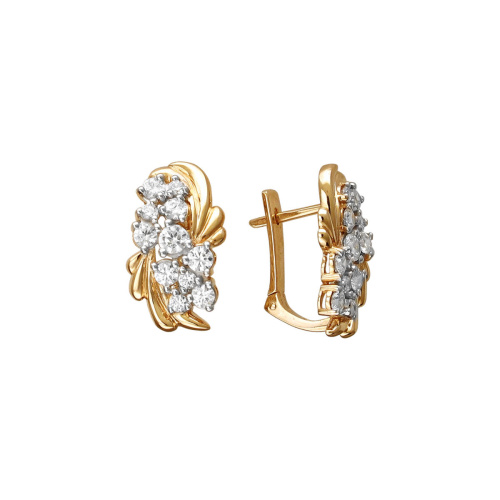 Серьги из красного золота 585 пробы с фианитами 01С1112205Р