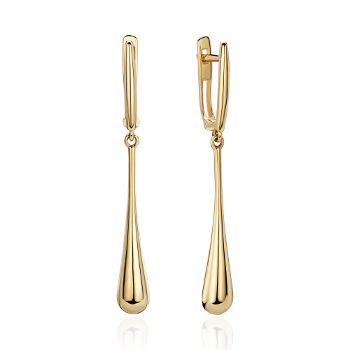 Серьги из желтого золота 585 пробы без вставок 01С0314713