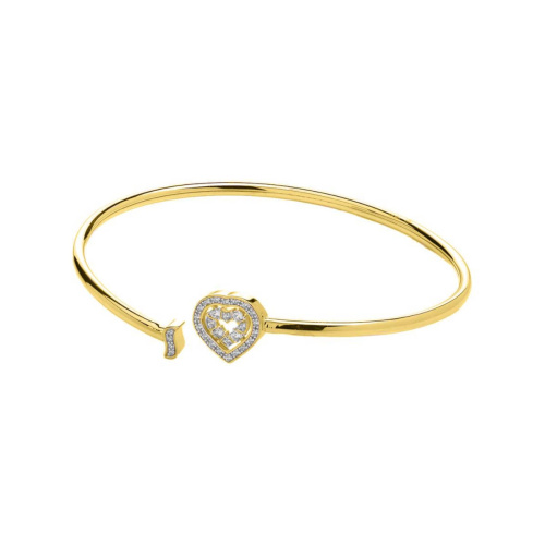 Браслет конго из желтого золота 585 пробы с фианитами 01Б132711