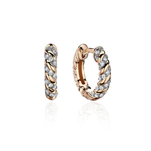 Серьги из красного золота 585 пробы с фианитами 01С1115050Р