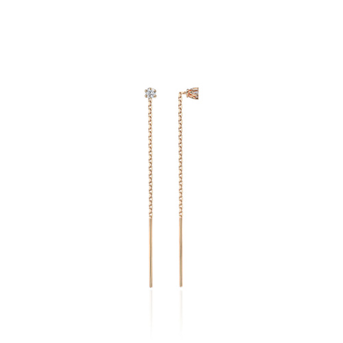 Серьги из красного золота 585 пробы с фианитами 01С114864
