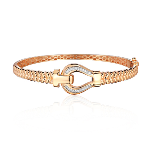 Браслет из красного золота 585 пробы с фианитами 01Б113665Р