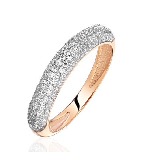 Кольцо из красного золота 585 пробы с фианитами 01К1115998Р