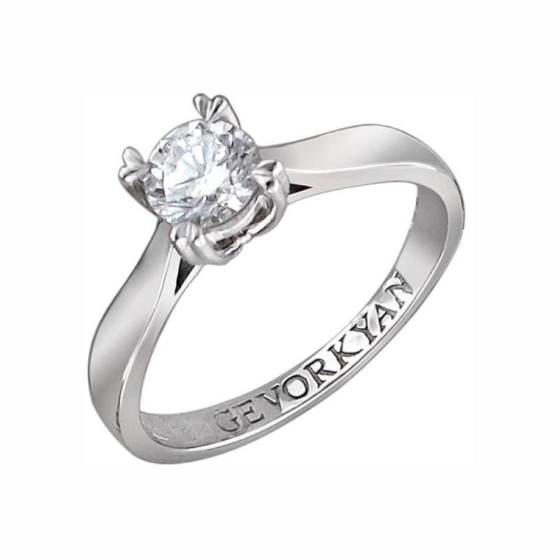 Кольцо из белого золота 585 пробы с бриллиантом 01К678922