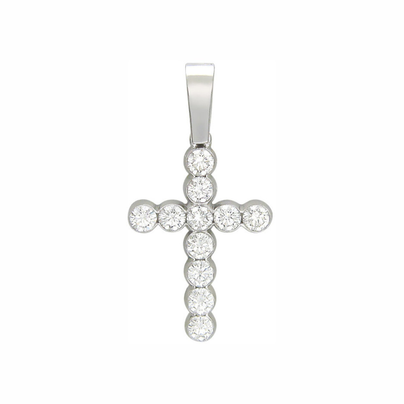 Подвеска из белого золота 750 пробы с бриллиантами 01Р670859Z