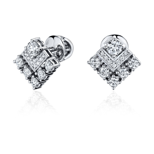 Серьги из белого золота 585 пробы с бриллиантами 01С6213671