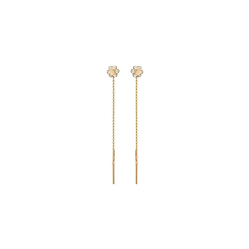 Серьги из красного золота 585 пробы с фианитами 01С117252