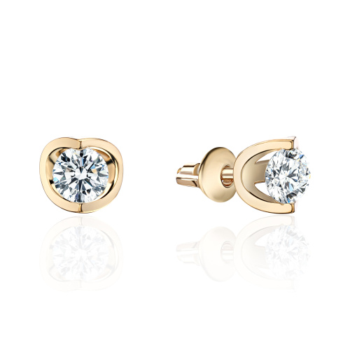 Серьги из желтого золота 585 пробы с фианитами 01С1314517