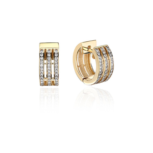 Серьги из желтого золота 585 пробы с фианитами 01С1313751