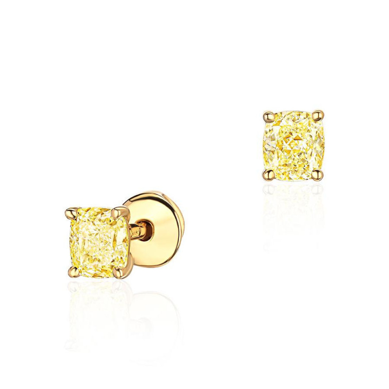 Серьги из желтого золота 750 пробы с бриллиантами 01С6415690