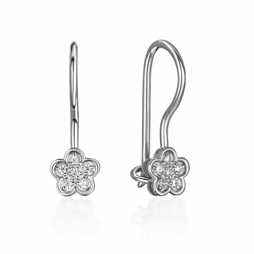 Серьги из платины 585 пробы с фианитами 01С1917011-585