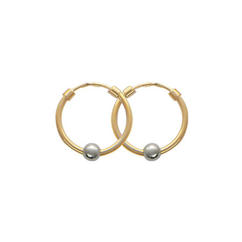 Серьги из двух цветов золота 585 пробы без вставок 01С064738