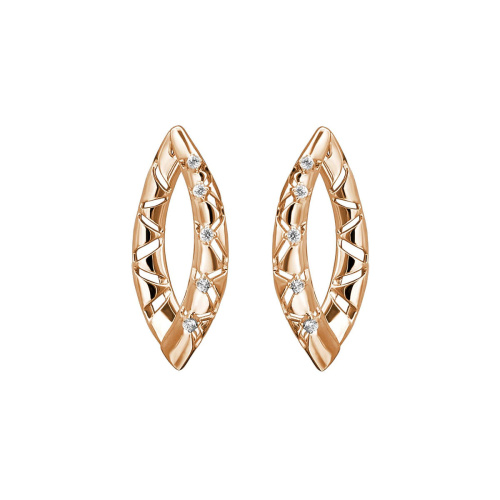 Серьги из красного золота 585 пробы с фианитами 01С1114341