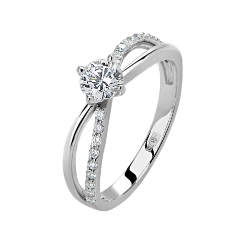 Кольцо из белого золота 750 пробы с бриллиантами 01К674532