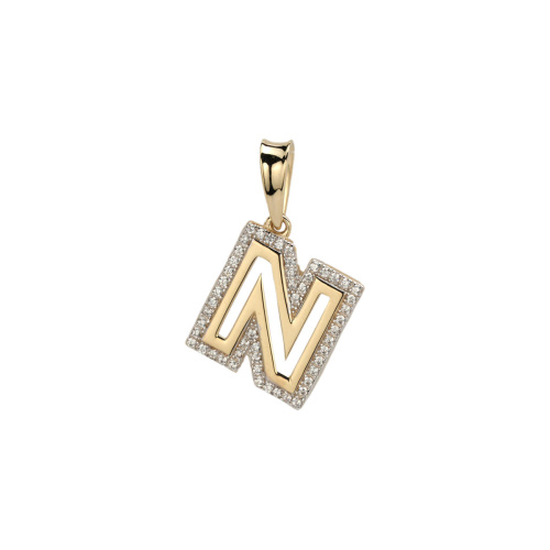 Подвеска "Буква" из желтого золота 585 пробы с фианитом 01П133997Р