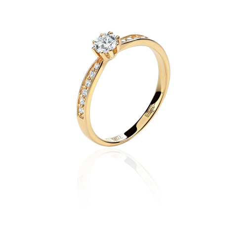 Кольцо из красного золота 585 пробы с бриллиантами 01К613447