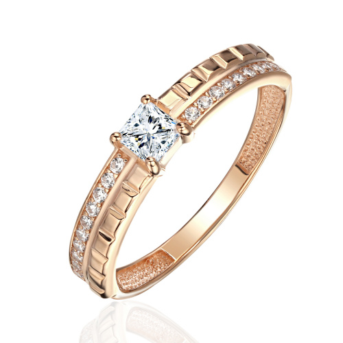 Кольцо из красного золота 585 с фианитами 01К1116262