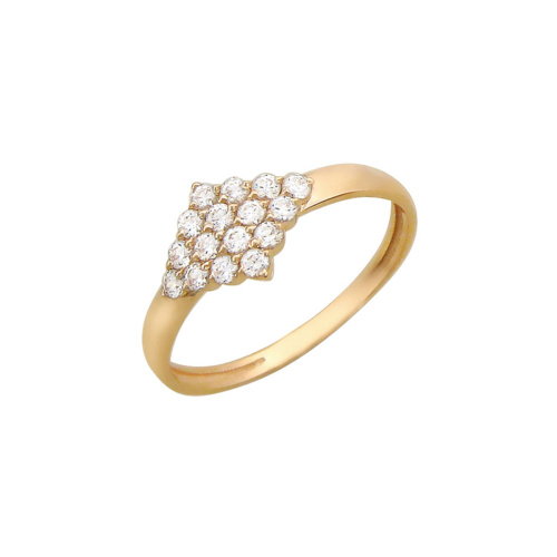 Кольцо из красного золота 585 пробы с фианитами 01К115531