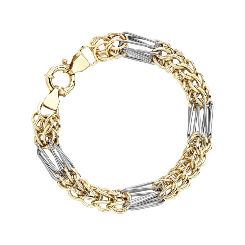 Браслет из комбинированного золота 585 пробы без вставок 01Б0621091Ж