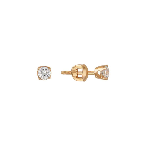 Серьги из красного золота 585 пробы с фианитами 01С119422