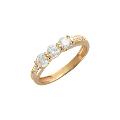 Кольцо из красного золота 585 пробы с фианитами 01К115142