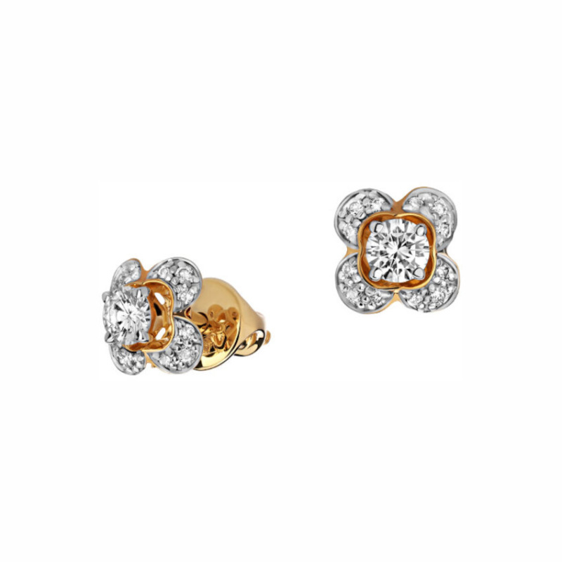 Серьги из желтого золота 585 пробы с бриллиантами 01С6313549