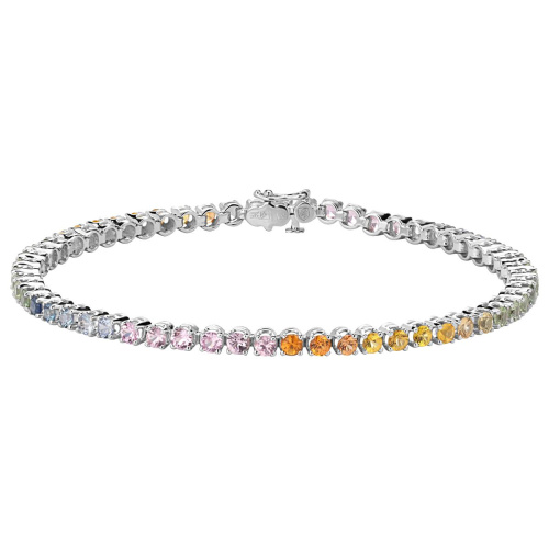 Браслет из белого золота 585 пробы с сапфирами 01Б522622-4