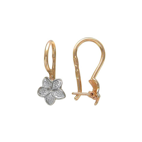 Серьги детские из красного золота 585 пробы без вставок 01С015574