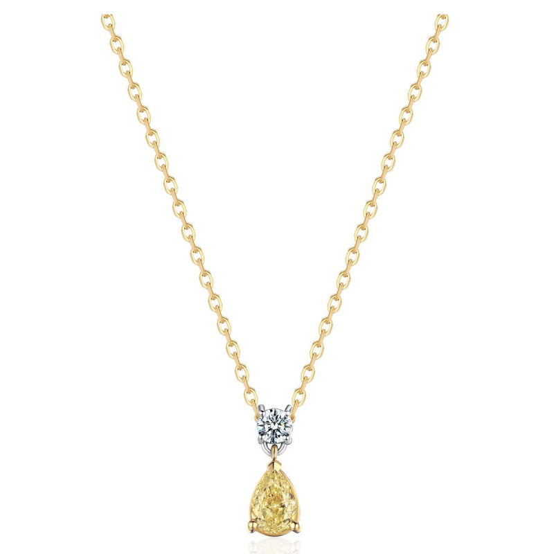 Колье из комбинированного золота 585 пробы с бриллиантами 01Л662211Ж-1