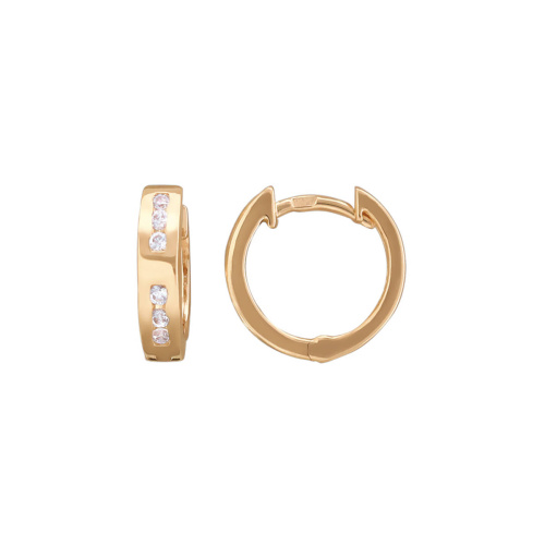 Серьги из красного золота 585 пробы с фианитами 01С117324