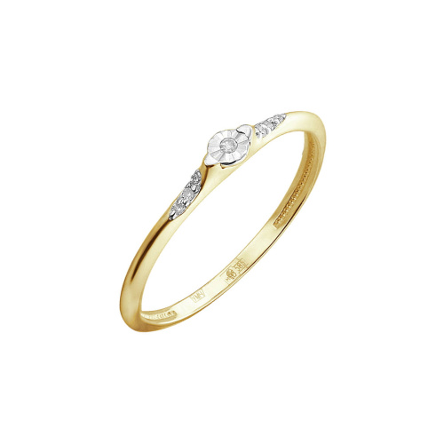 Кольцо из двух цветов золота 585 пробы с бриллиантами 01К6613356Ж