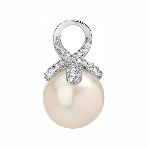 Подвеска из белого золота 585 пробы с жемчугом и бриллиантами 01П623766-1
