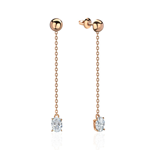 Серьги из красного золота 585 пробы с фианитами 01С1115176