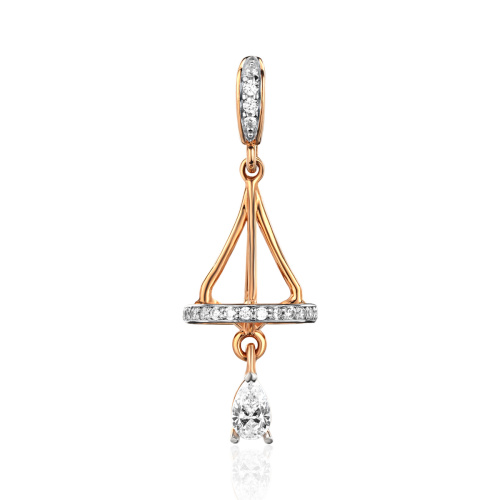 Подвеска из красного золота 585 пробы с фианитами 01П1115171Р