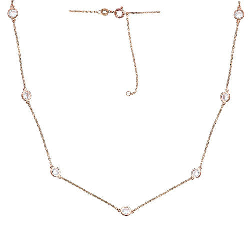 Колье из красного золота 585 пробы с фианитом 01Л111167