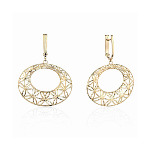 Серьги из желтого золота 585 пробы без вставок 01С0315131