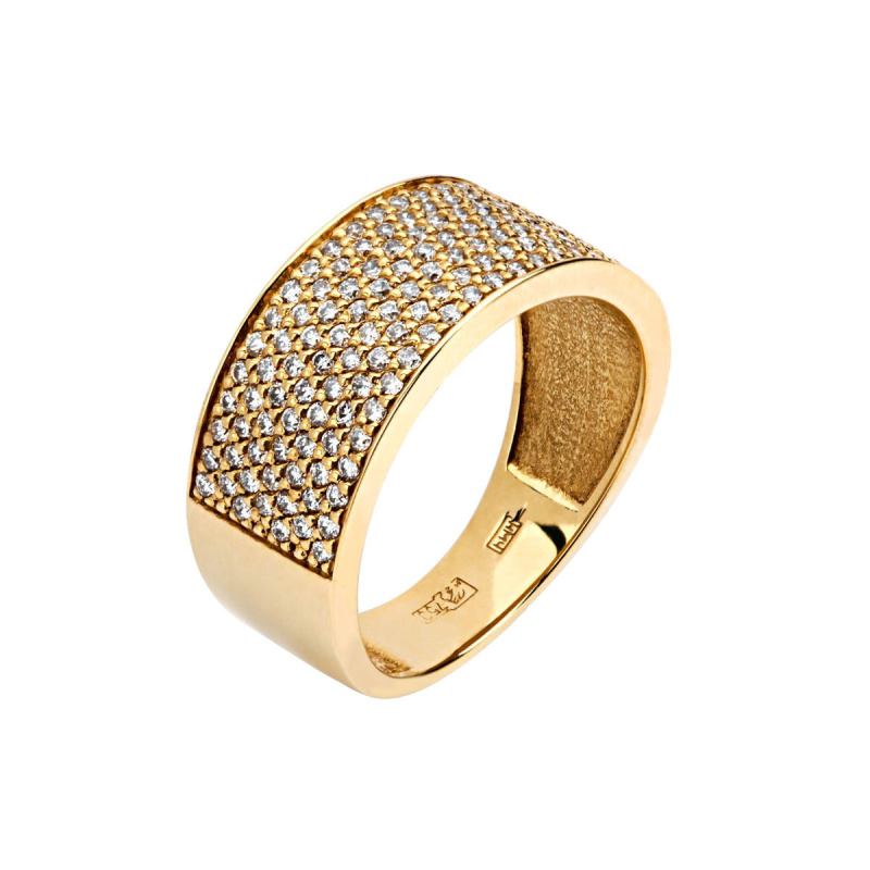 Кольцо из желтого золота 750 пробы с бриллиантами 01К642925