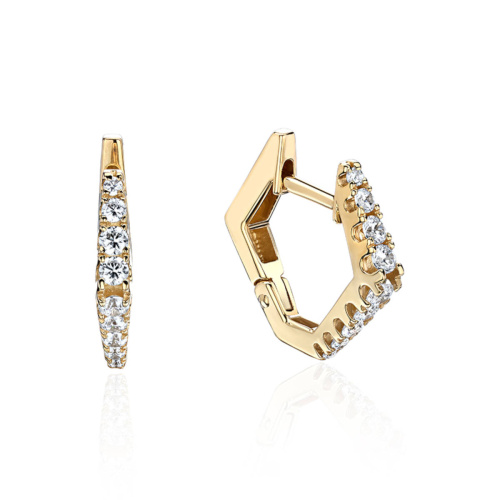 Серьги из желтого золота 585 пробы с фианитами 01С1314833