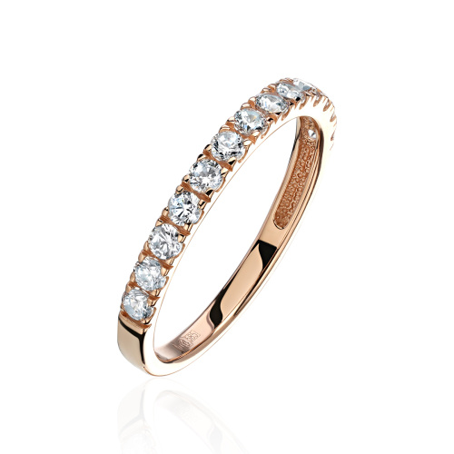 Кольцо из красного золота 585 пробы с фианитами 01К1114819