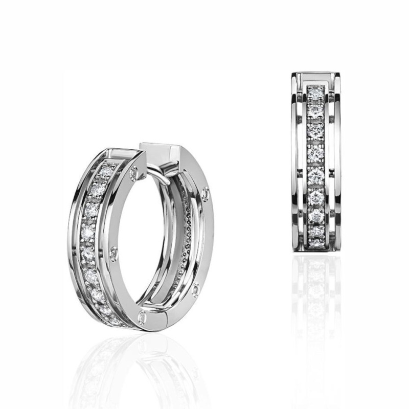 Серьги из белого золота 585 пробы с бриллиантами 01С6215179