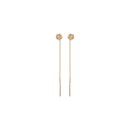 Серьги из красного золота 585 пробы с фианитами 01С118545