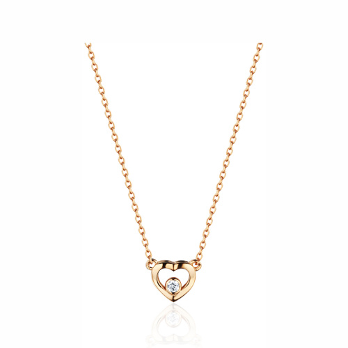 Колье из красного золота 585 пробы с фианитом 01Л112411