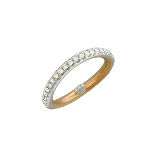 Обручальное кольцо из комбинированного золота 750 пробы с бриллиантами 01О680394К