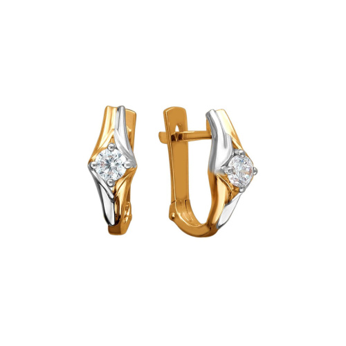 Серьги из красного золота 585 пробы с фианитами 01С1113409Р