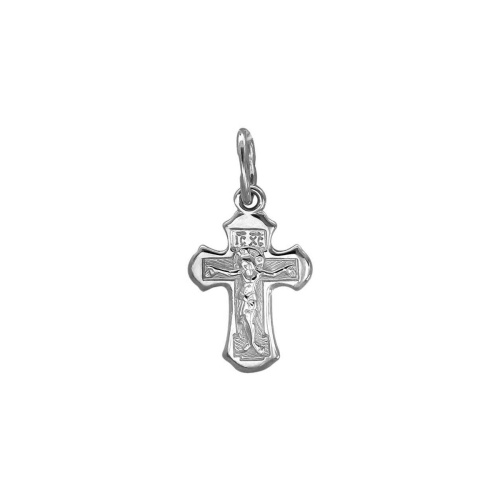 Крест нательный из белого золота 585 пробы без вставок 01Р020917